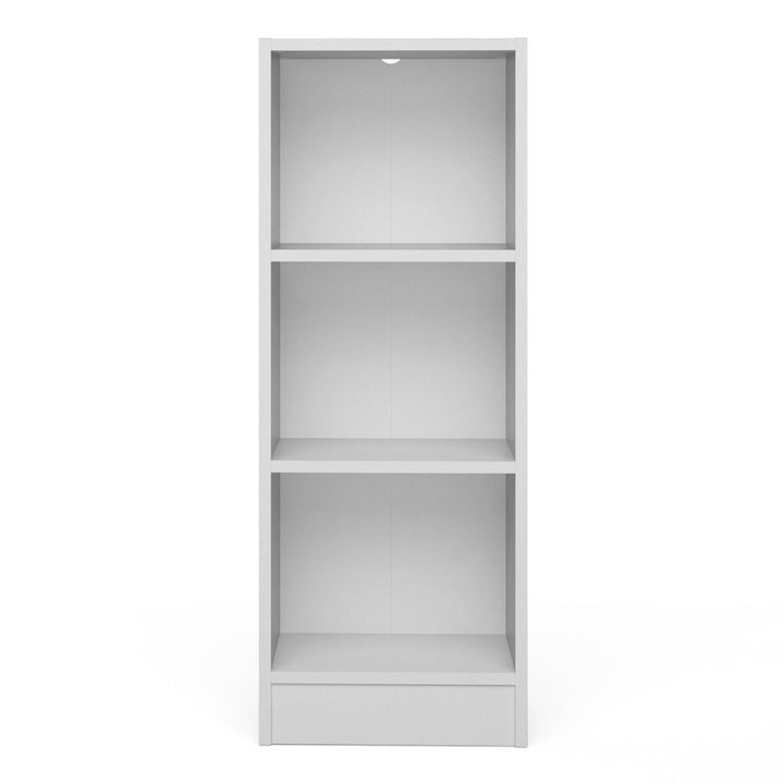 Basic Low Narrow Bookcase (2 Shelves) in White