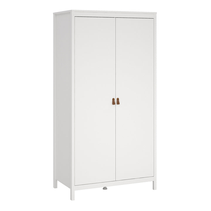 Barcelona Package - Bedside Table 2 Drawers + Chest 5 Drawers + Wardrobe with 2 Doors in White