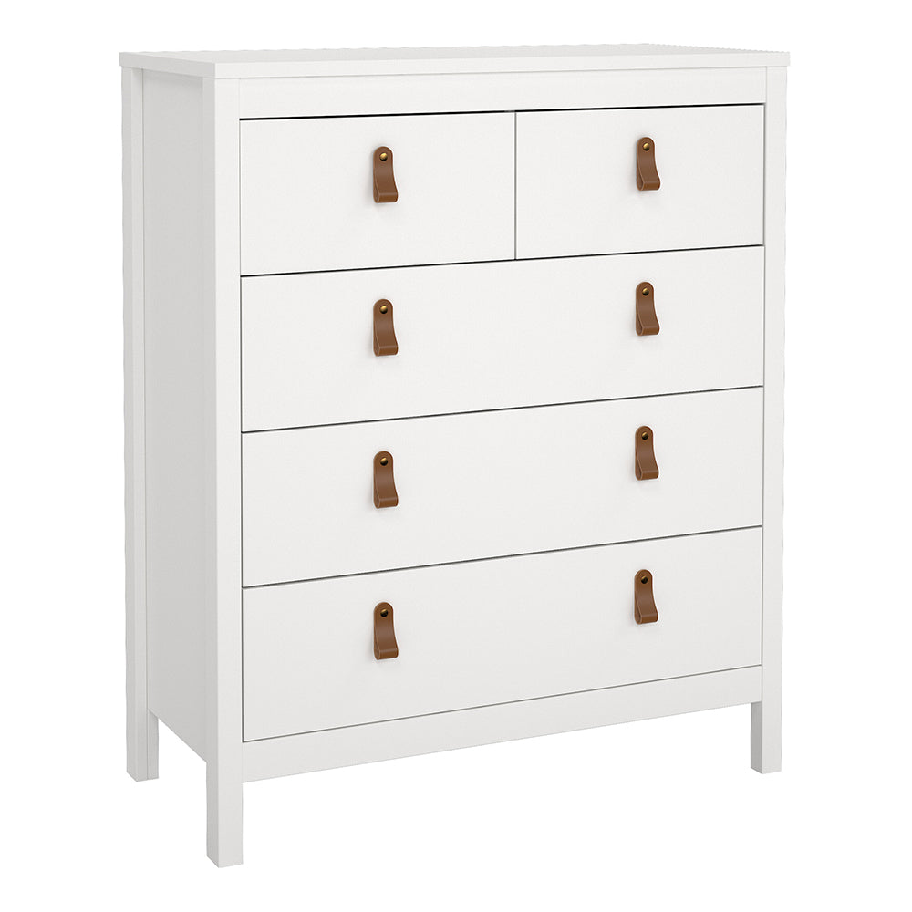 Barcelona Package - Bedside Table 2 Drawers + Chest 5 Drawers + Wardrobe with 2 Doors in White
