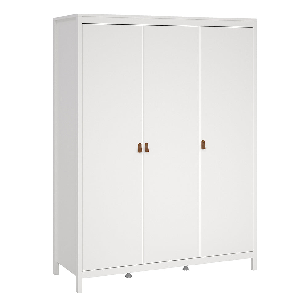Barcelona Package - Bedside Table 2 Drawers + Chest 5 Drawers + Wardrobe with 2 Doors in White