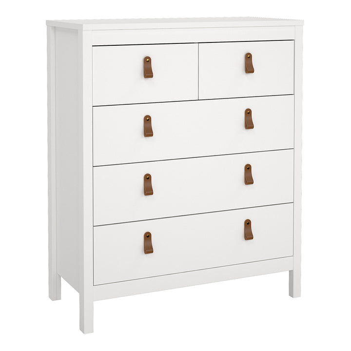 Barcelona Package - Bedside Table 2 Drawers + Chest 5 Drawers + Wardrobe with 2 Doors in White