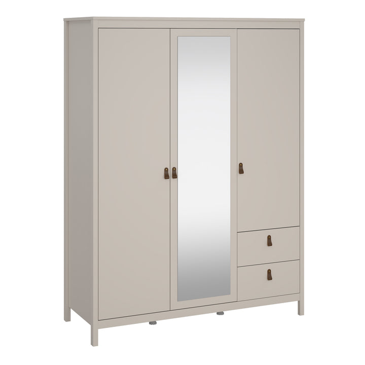 Barcelona Wardrobe with 2 Doors + 1 Mirror Door + 2 Drawers in Cashmere