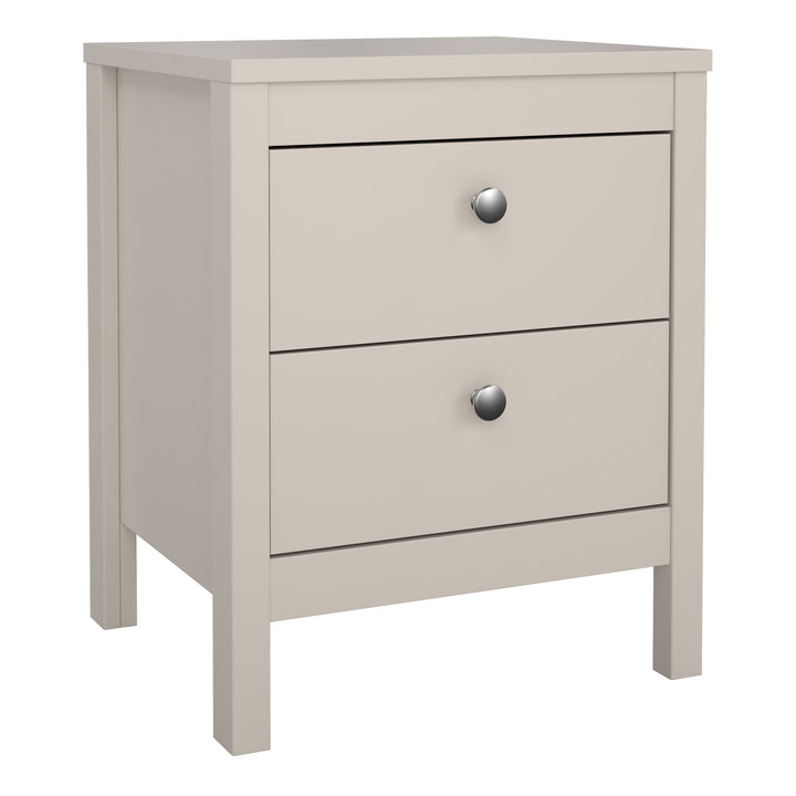 Barcelona Bedside Table 2 Drawers in Cashmere