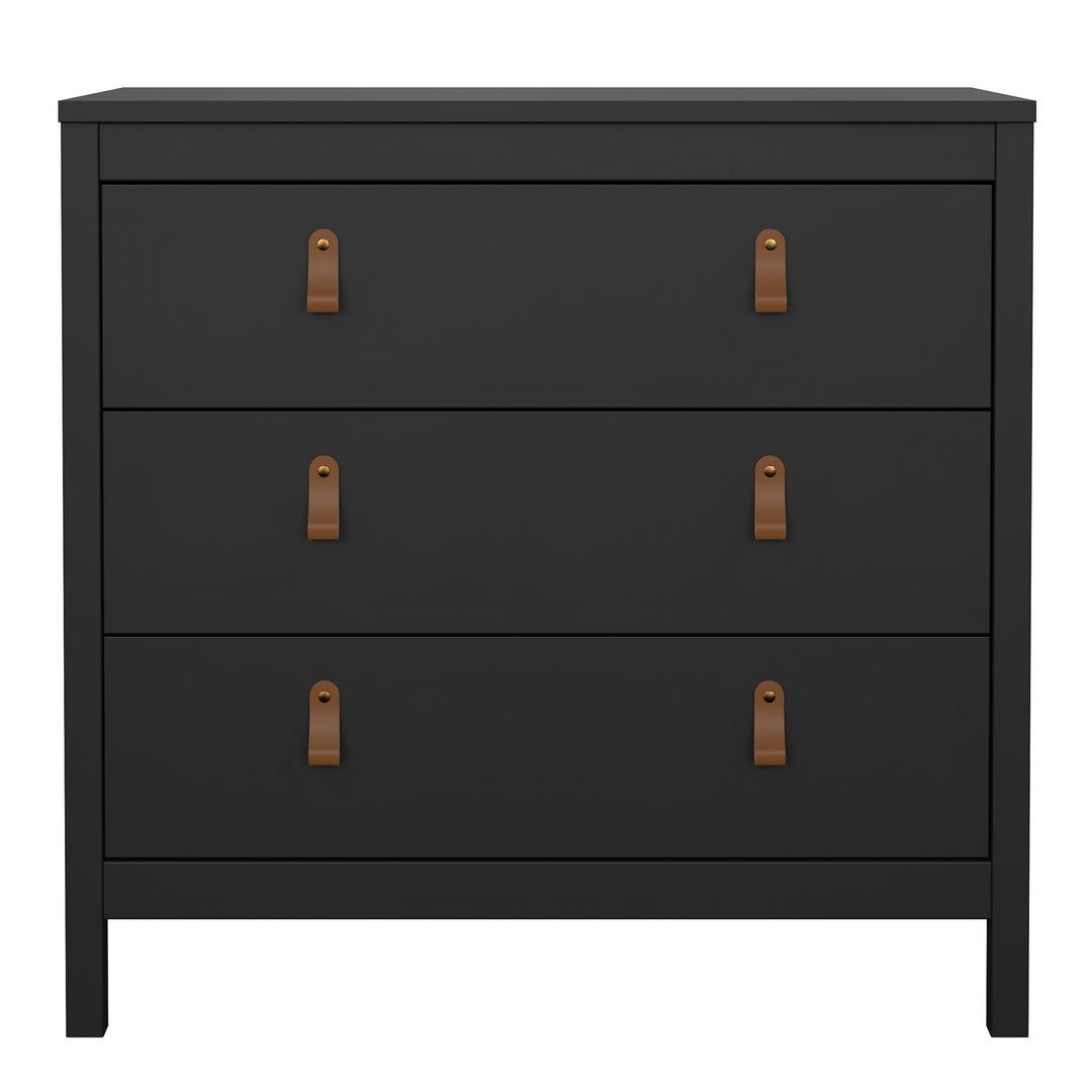 Barcelona Chest 3 Drawers in Matt Black