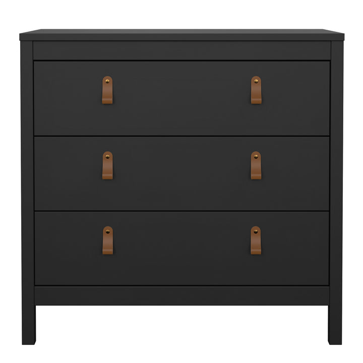 Barcelona Chest 3 Drawers in Matt Black
