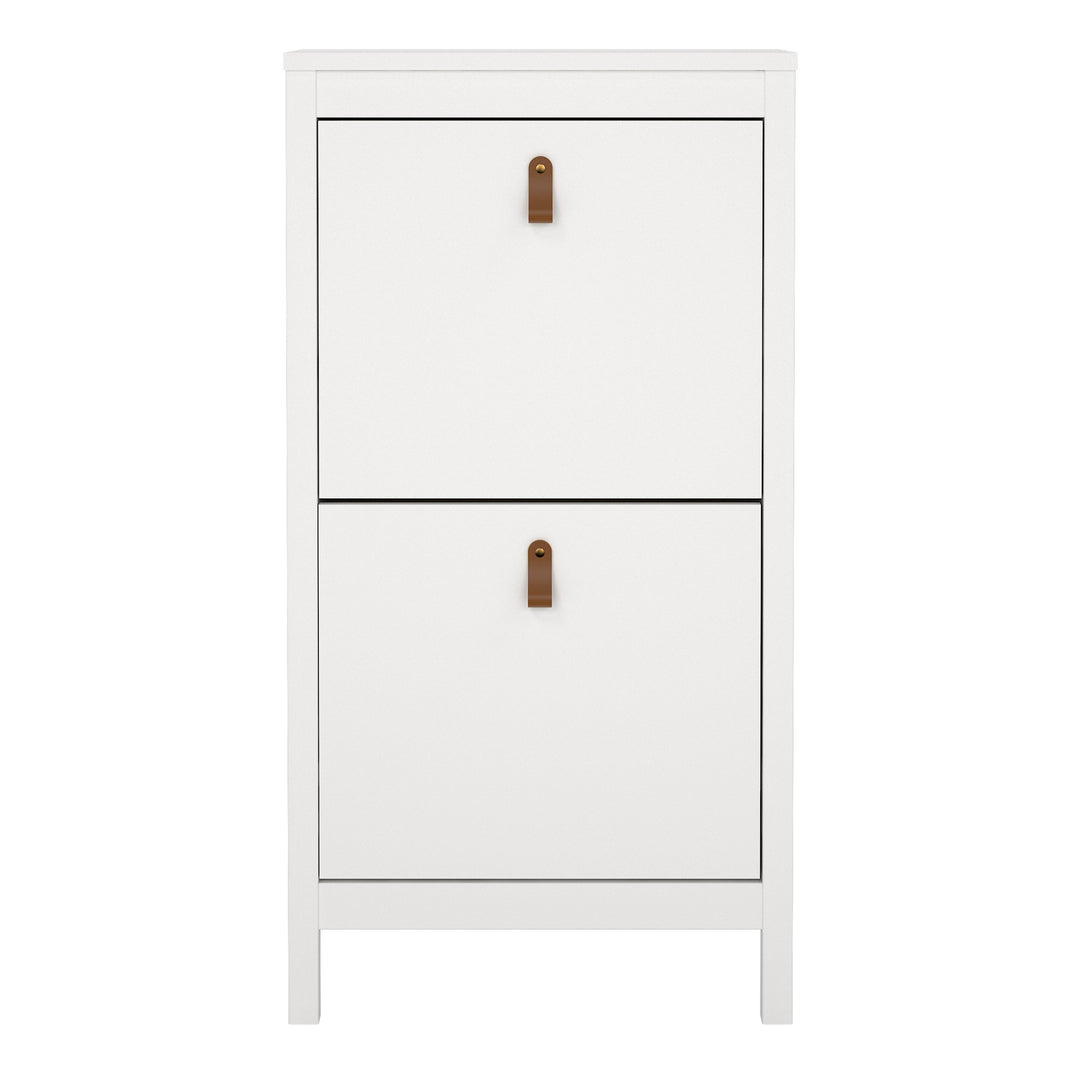 Barcelona Shoe Cabinet 2 Flip Down Doors in White