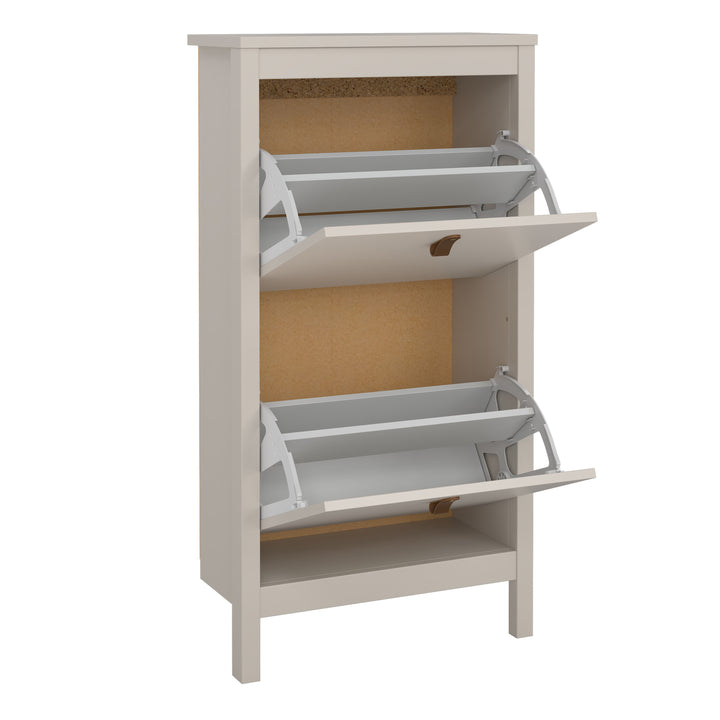 Barcelona Shoe Cabinet 2 Flip Down Doors in Cashmere