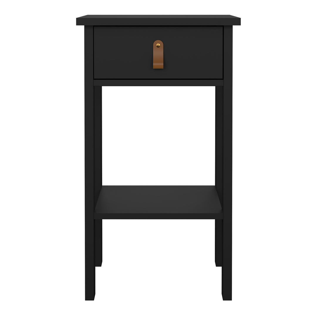 Barcelona Bedside Table with 1 Drawer in Matt Black
