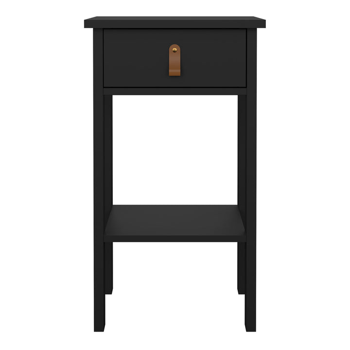 Barcelona Bedside Table with 1 Drawer in Matt Black