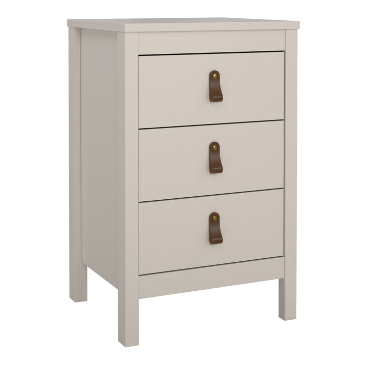 Barcelona Bedside Table 3 Drawers in Cashmere