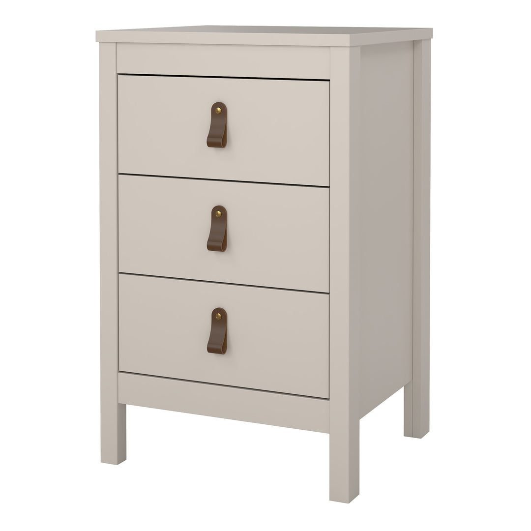 Barcelona Bedside Table 3 Drawers in Cashmere