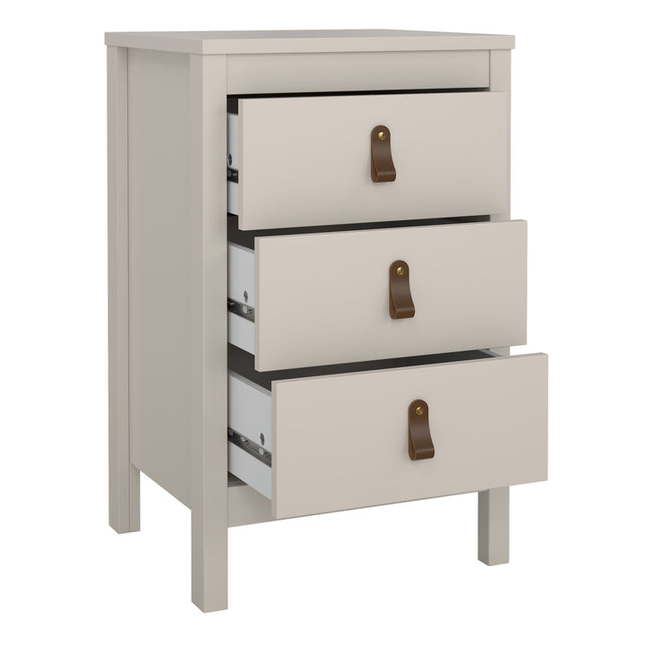 Barcelona Bedside Table 3 Drawers in Cashmere