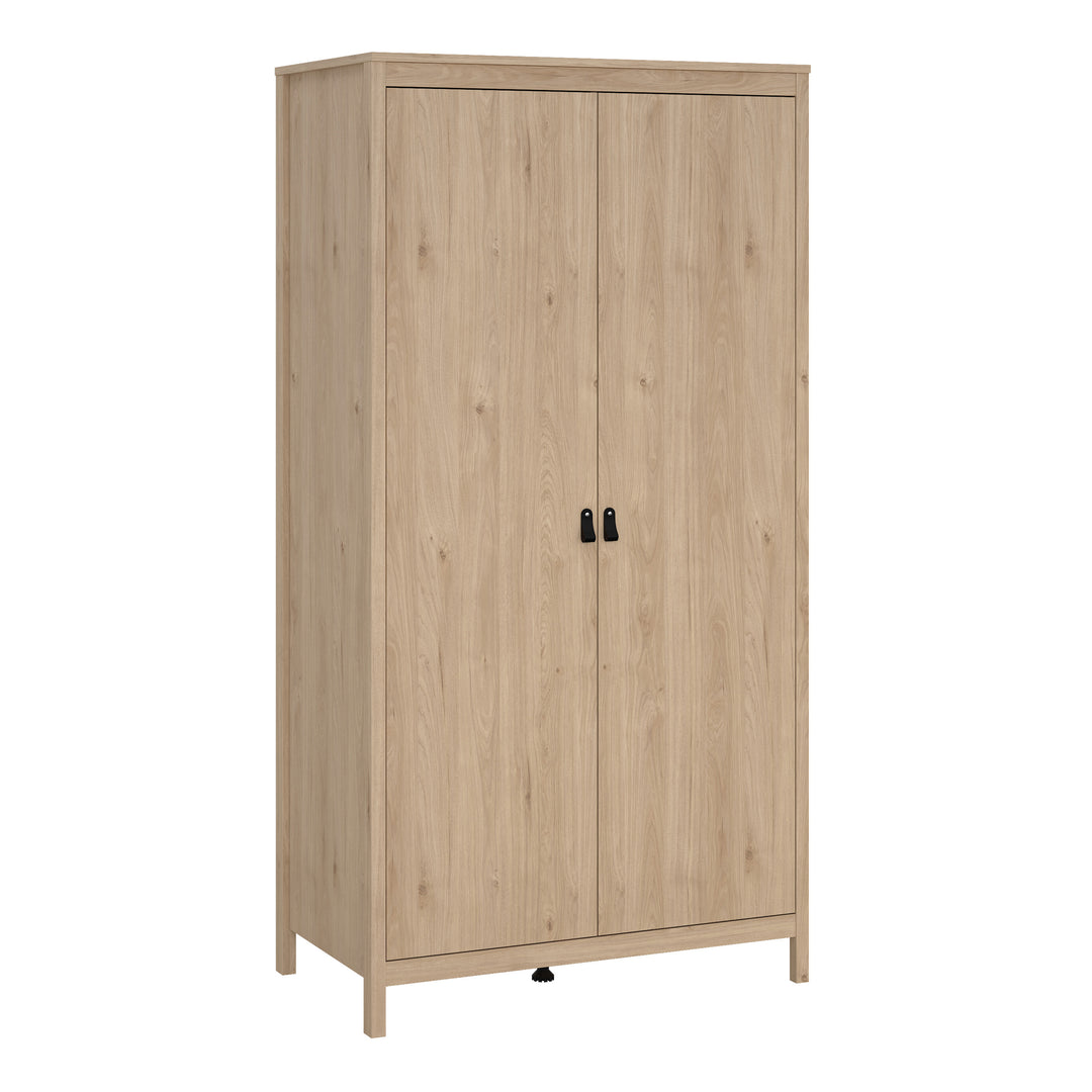 Barcelona Package - Bedside Table 2 Drawers + Chest 5 Drawers + 2 Door Wardrobe in Jackson Hickory Oak