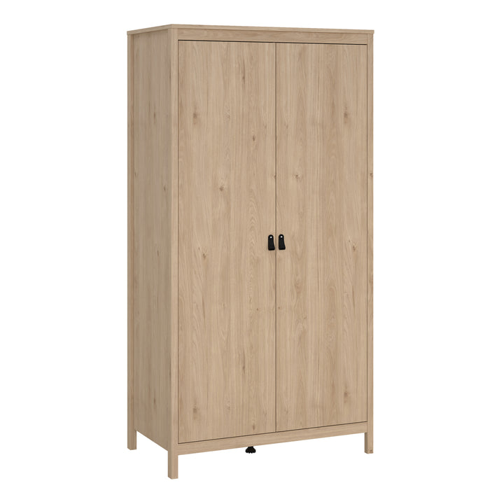 Barcelona Package - Bedside Table 2 Drawers + Chest 5 Drawers + 2 Door Wardrobe in Jackson Hickory Oak