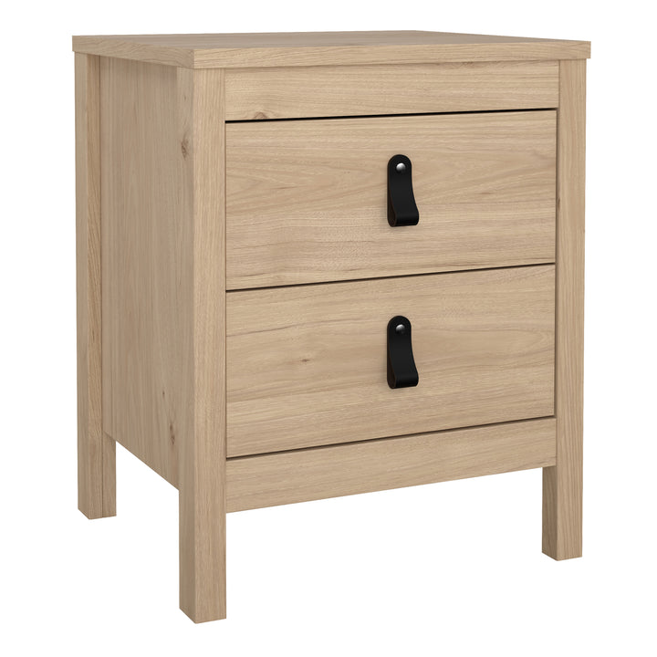 Barcelona Package - Bedside Table 2 Drawers + Chest 5 Drawers + 2 Door Wardrobe in Jackson Hickory Oak