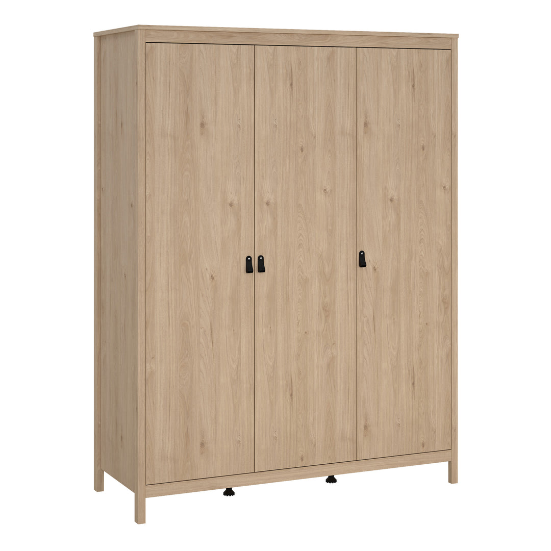 Barcelona Package - Bedside Table 2 Drawers + Chest 5 Drawers + 2 Door Wardrobe in Jackson Hickory Oak