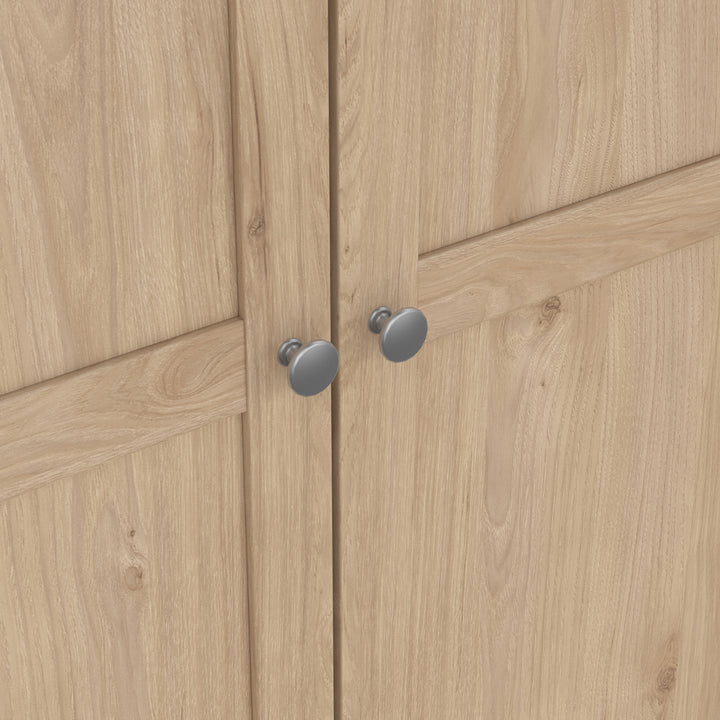 Brande Wardrobe with 3 Frame Doors in Jackson Hickory Oak