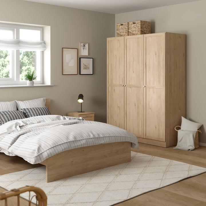 Brande Wardrobe with 3 Frame Doors in Jackson Hickory Oak