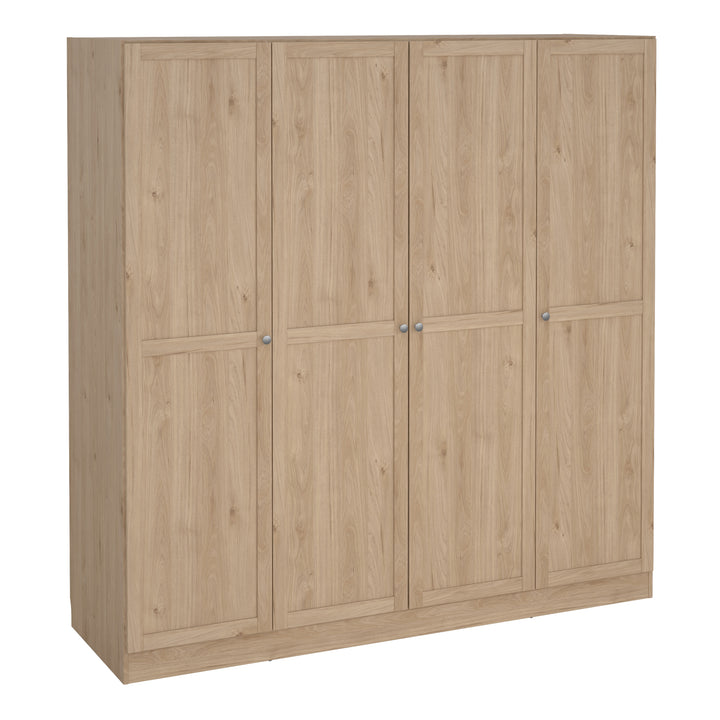Brande Wardrobe with 4 Frame Doors in Jackson Hickory Oak
