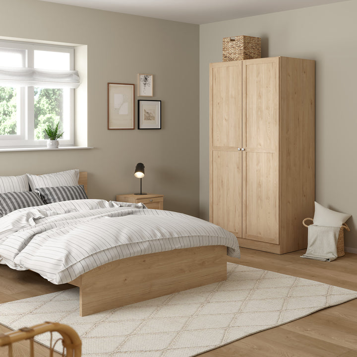 Brande Wardrobe with 2 Frame Doors in Jackson Hickory