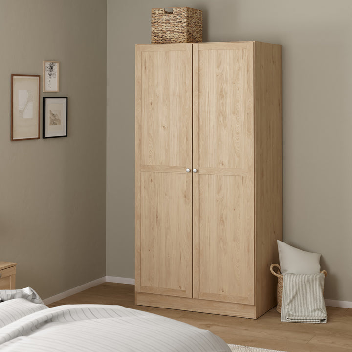 Brande Wardrobe with 2 Frame Doors in Jackson Hickory