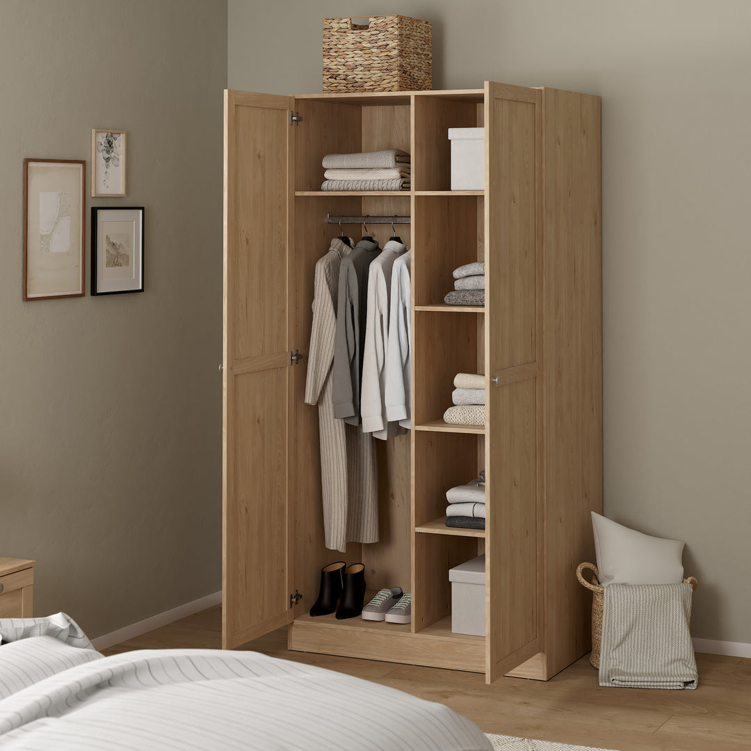 Brande Wardrobe with 2 Frame Doors in Jackson Hickory