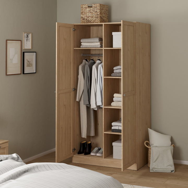 Brande Wardrobe with 2 Frame Doors in Jackson Hickory