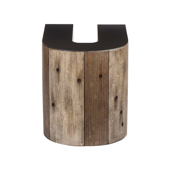 Wooden Letter U Side Table, Alphabet Side Table