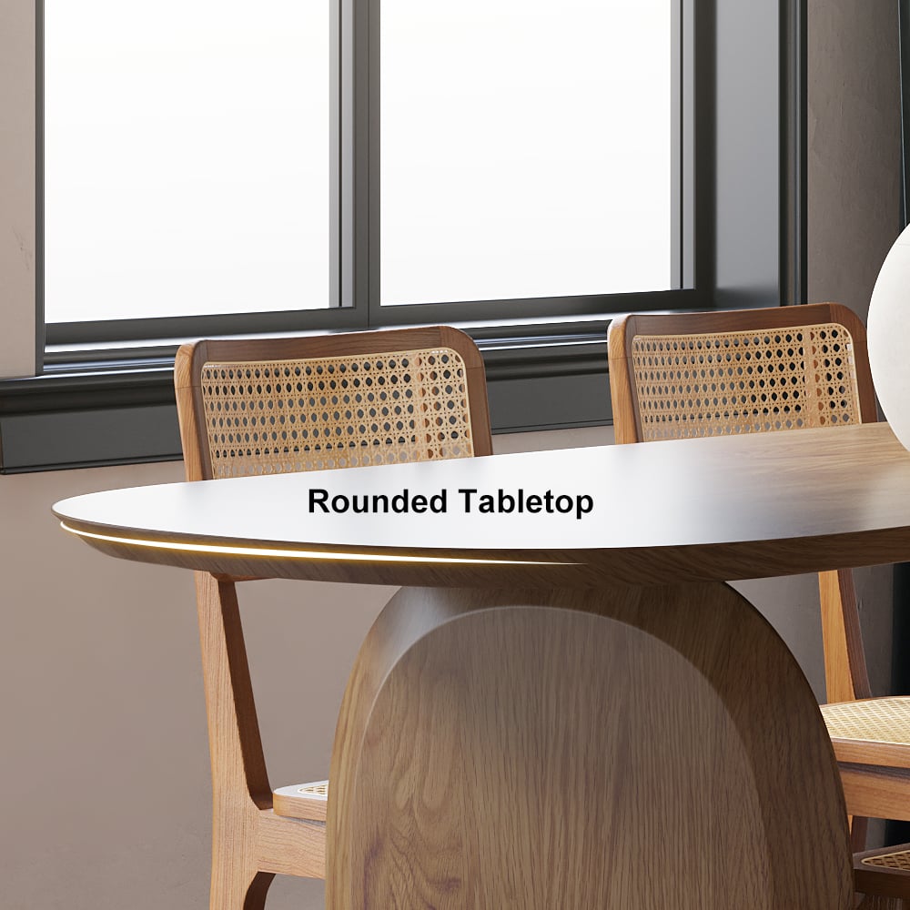 Grainy Oval Shapped Dining Table