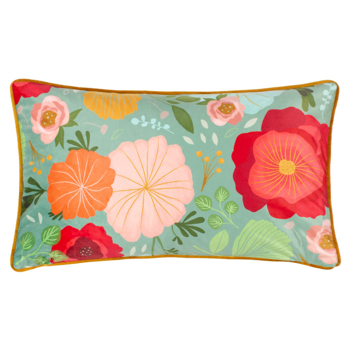 KM DUCK EGG FLORAL 30X50 PIPED CCASE