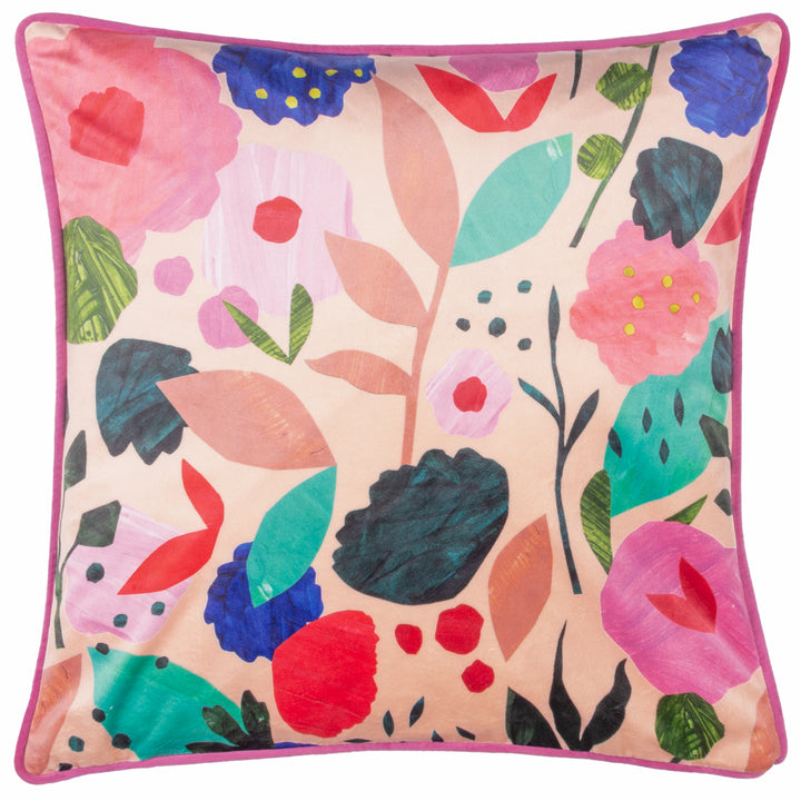 Km Floral Collage 43x43 Piped Ccase