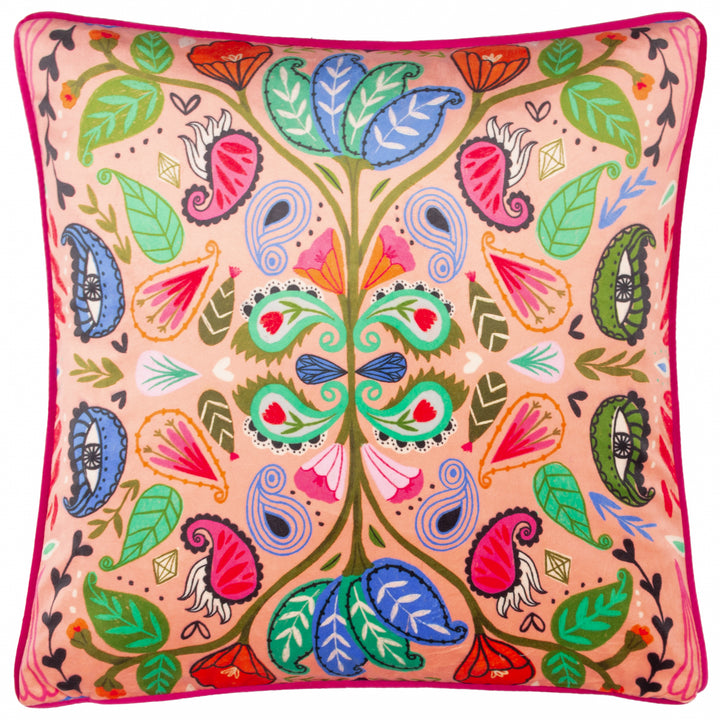KM PAISLEY BLOOMS 50X50 PIPED C/CASE