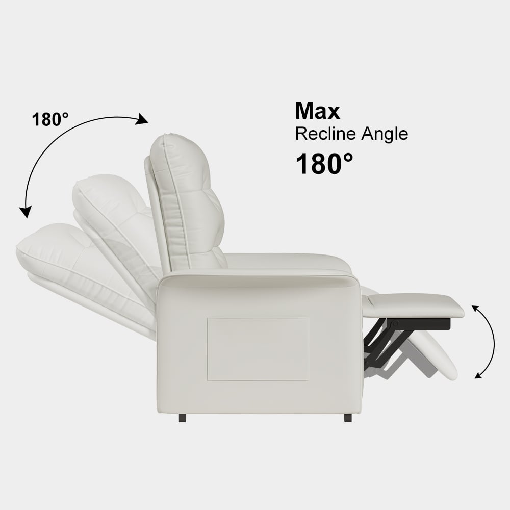 Leather Recliner Accent Chair with Side Pocket