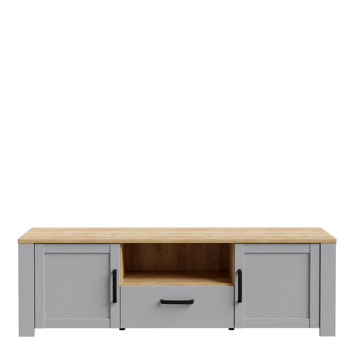 Bohol 2 Door 1 Drawer TV Unit  in Riviera Oak/Grey Oak