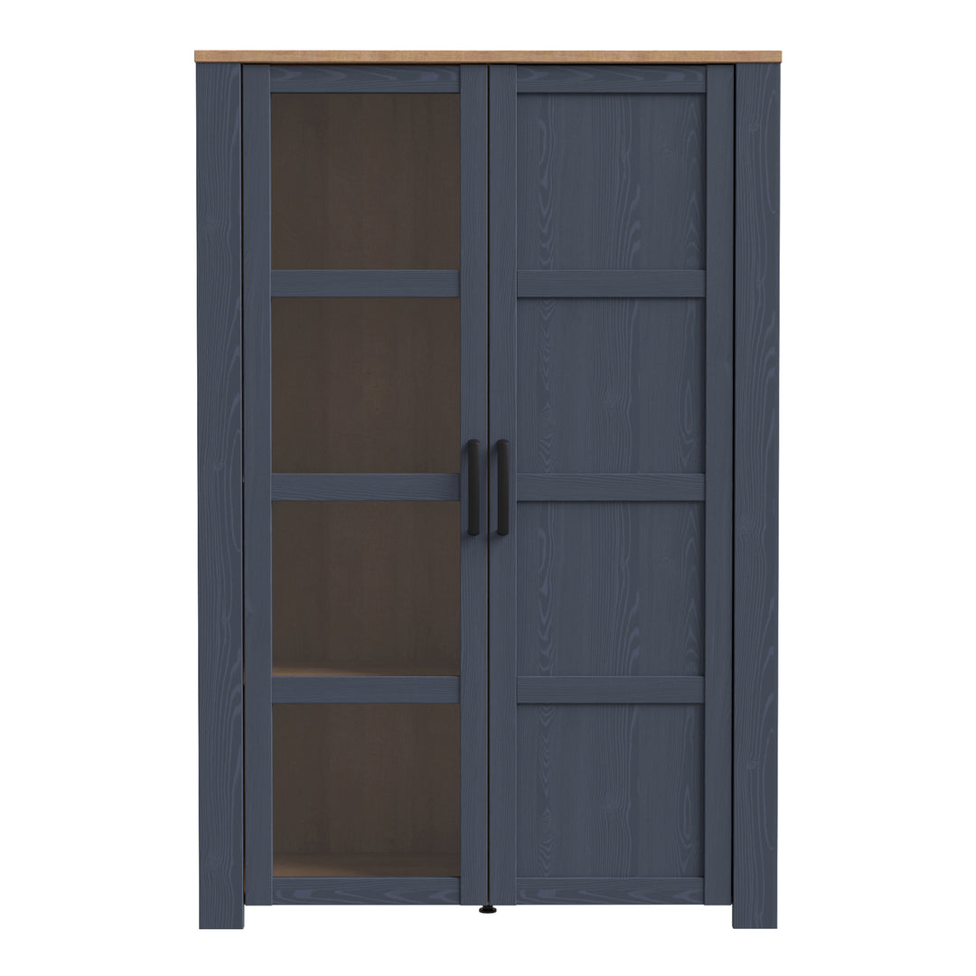 Bohol 2 Door Display Cabinet in Riviera Oak/Navy