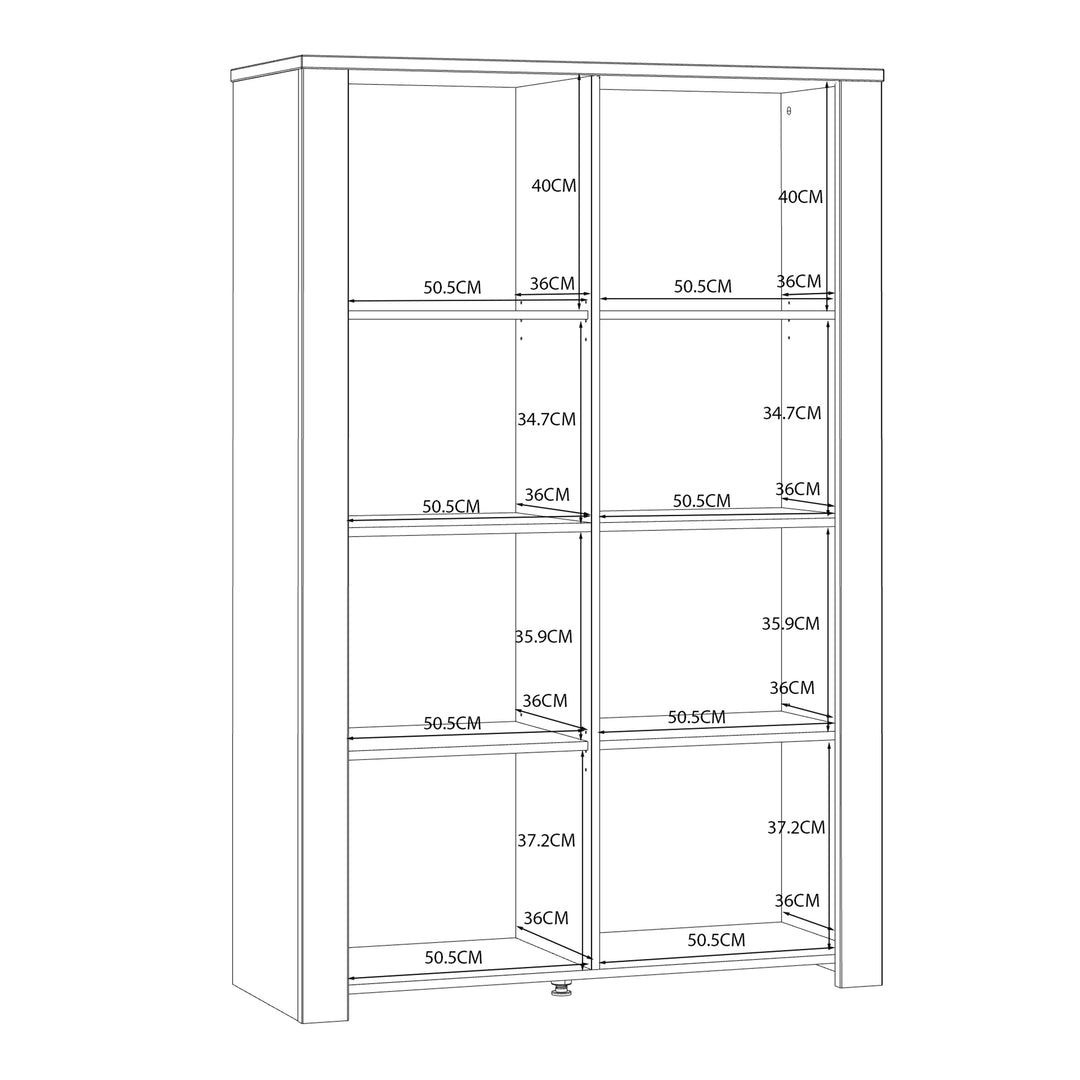 Bohol 2 Door Display Cabinet in Riviera Oak/White