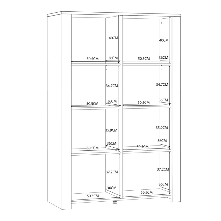 Bohol 2 Door Display Cabinet in Riviera Oak/White