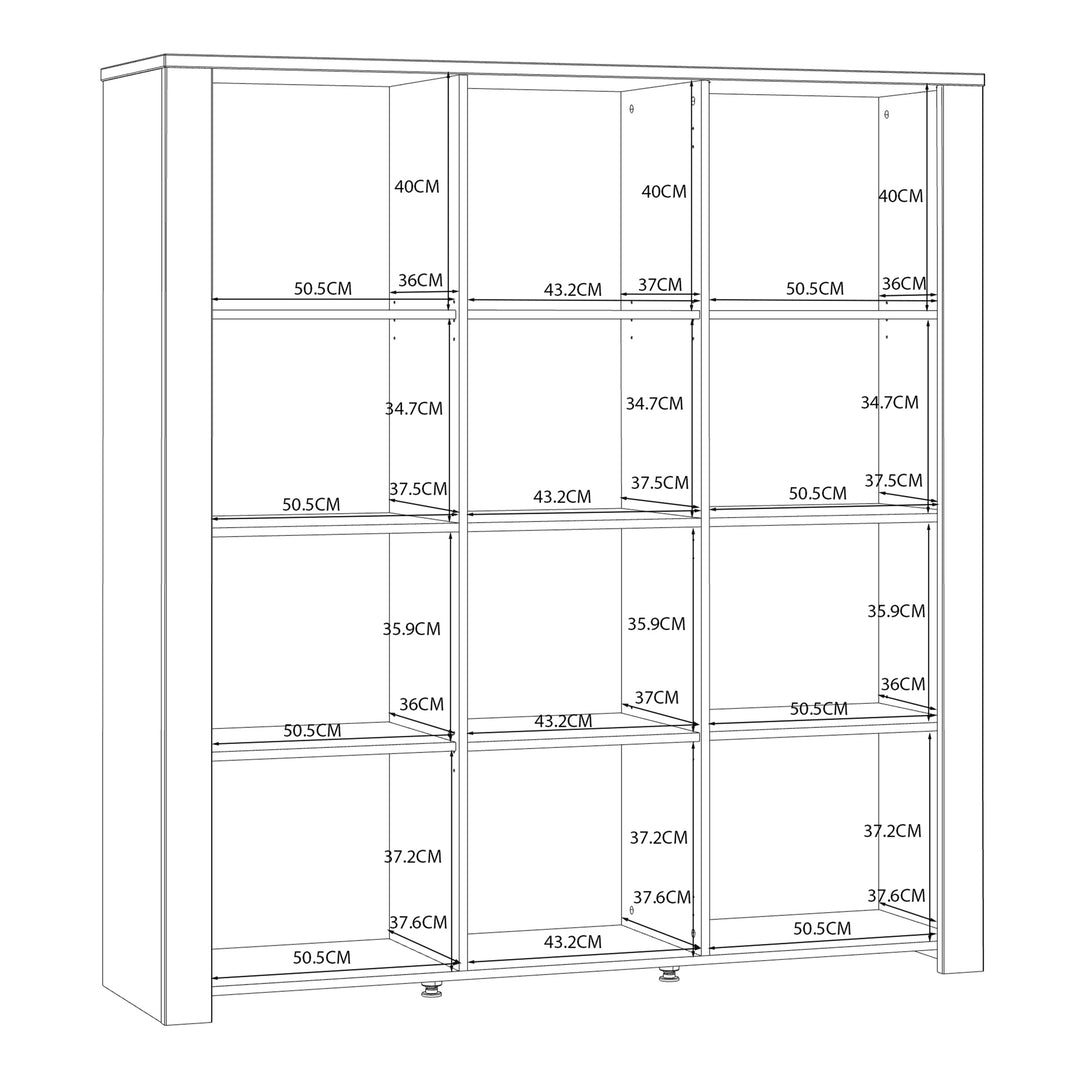 Bohol 3 Door Large Display Cabinet in Riviera Oak/Navy