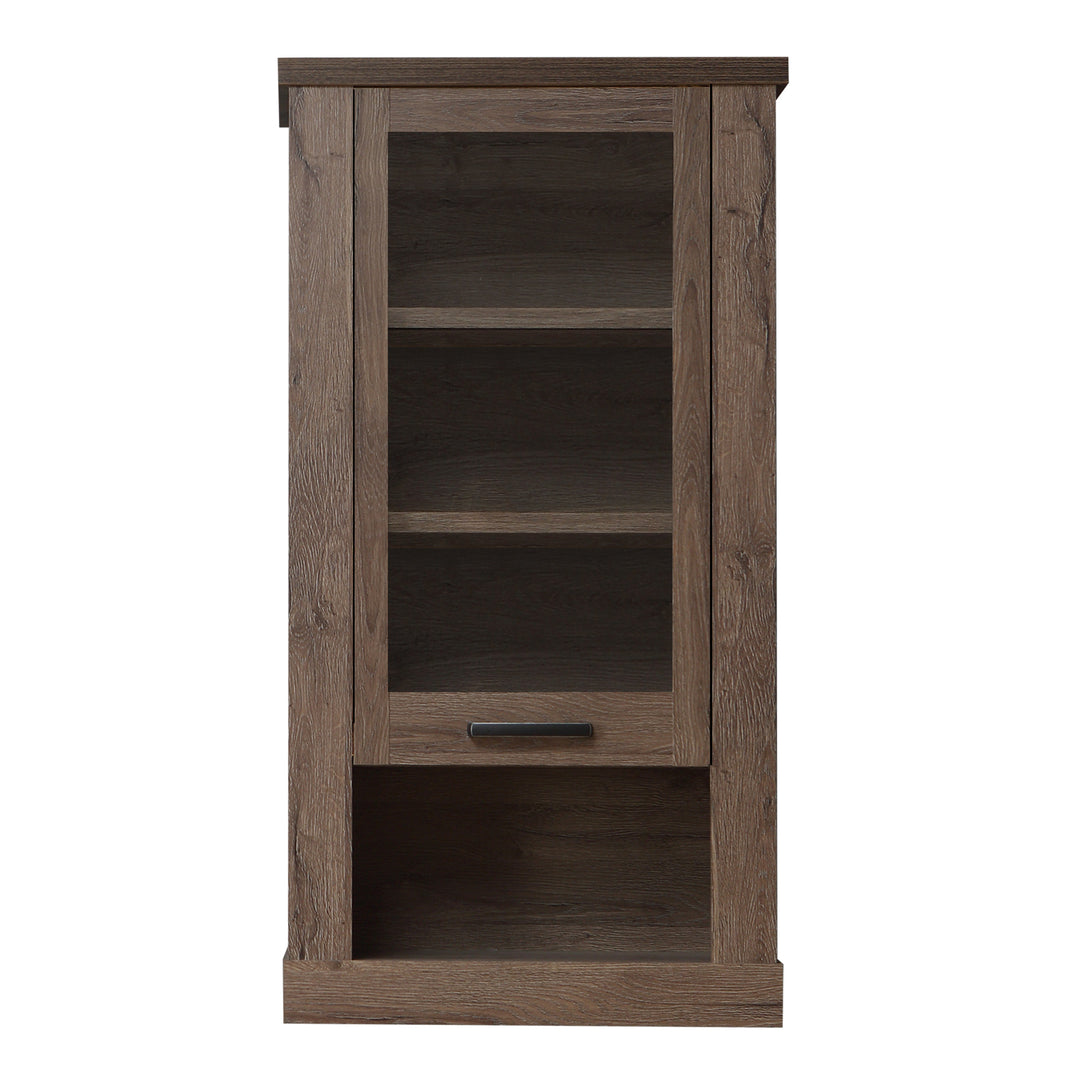 Corona 1 Door  Wall Display Cabinet in Tabak Oak
