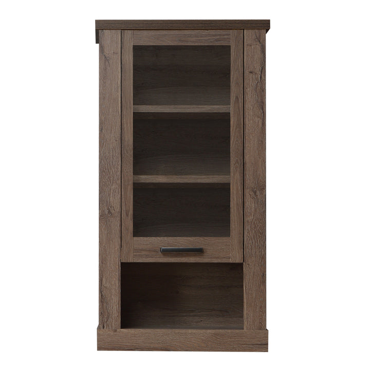 Corona 1 Door  Wall Display Cabinet in Tabak Oak