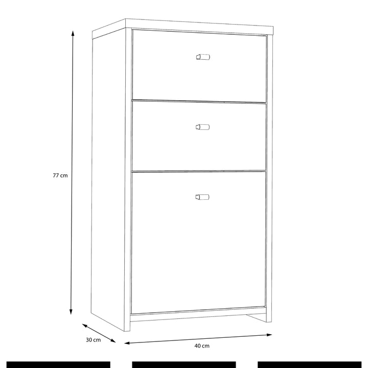 Best Chest Storage Cabinet 2 Drawers 1 Door in Artisan Oak/White
