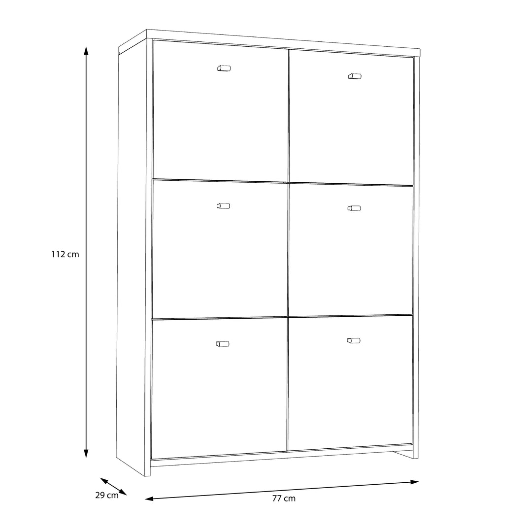 Best Chest Storage Cabinet with 6 Doors in Concrete Optic Dark Grey/Old - Wood Vintage