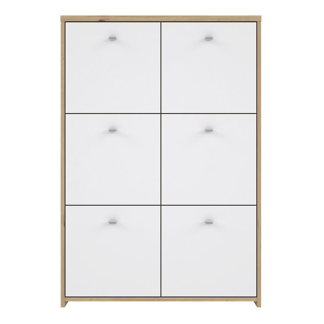 Best Chest Storage Cabinet with 6 Doors in Artisan Oak/White