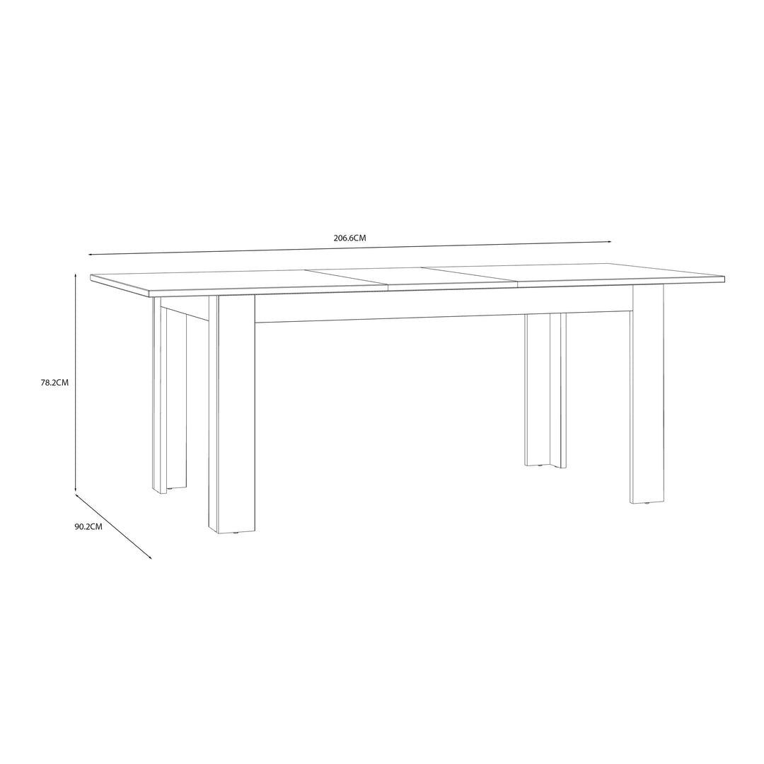 Bohol Extending Dining Table 160-207cm in Riviera Oak/Grey Oak