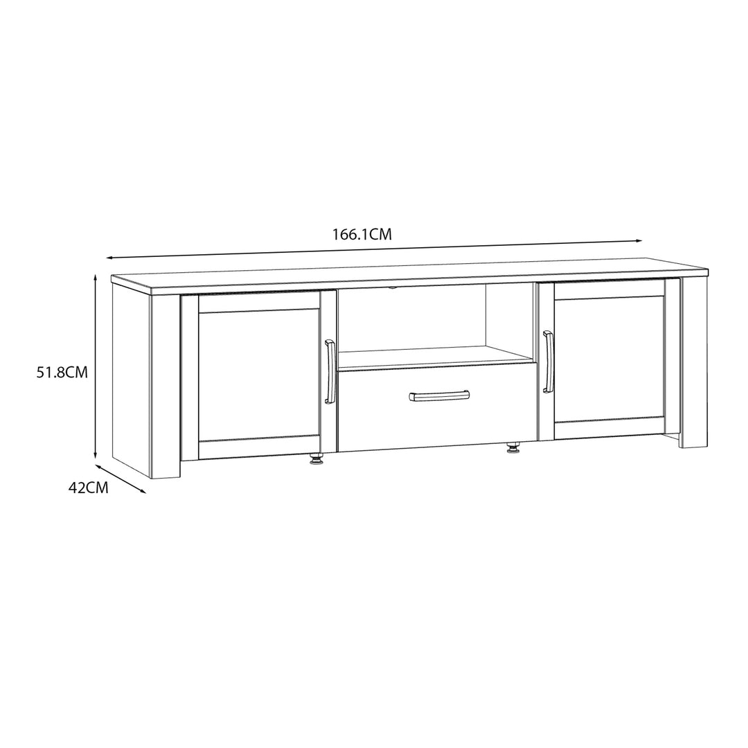 Bohol TV Unit inc. LED Light in Riviera Oak/White