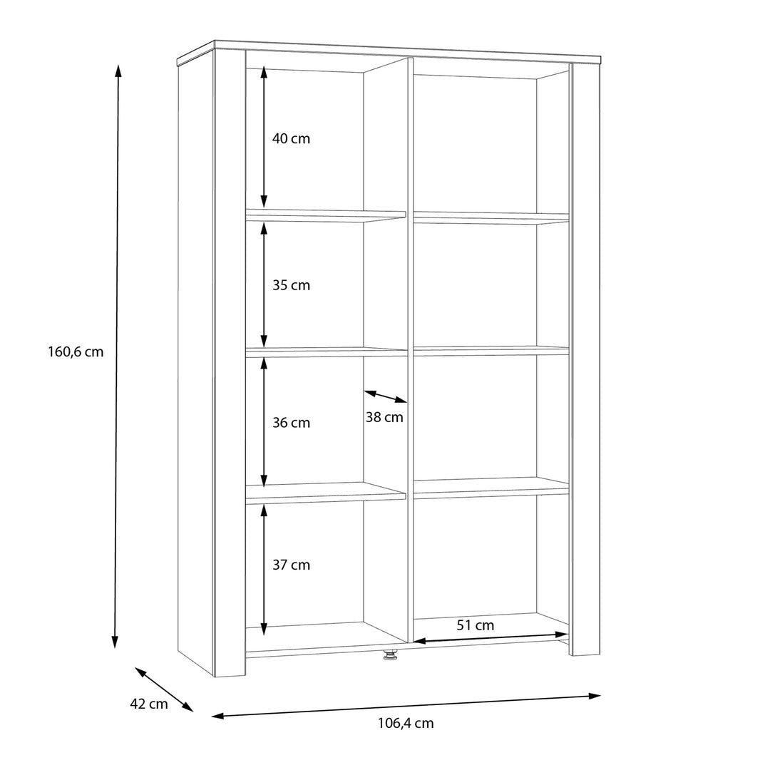 Bohol Display Cabinet inc. 2x LED Lights in Riviera Oak/Grey Oak