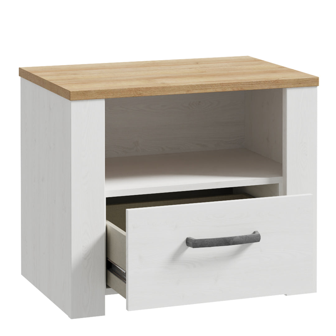 Bohol 1 Drawer Bedside I n Navy Oak