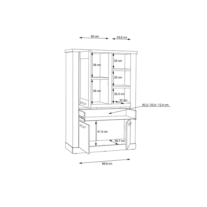 Corona Display Cabinet in Artisan Oak