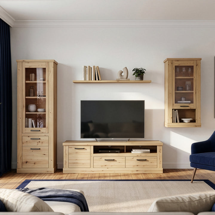 Corona Narrow Display Cabinet in Artisan Oak