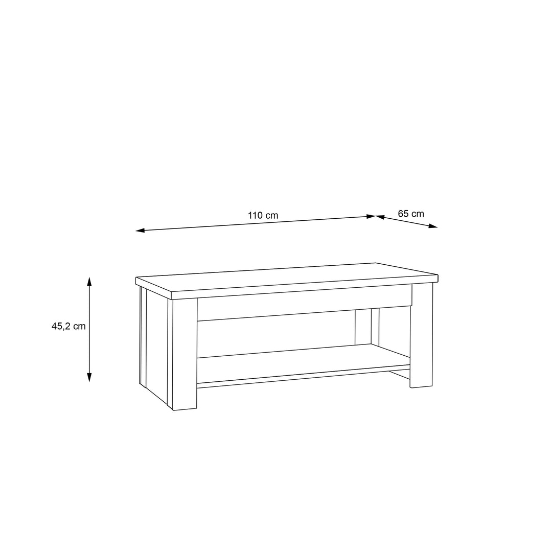Corona Rising Coffee Table in Artisan Oak